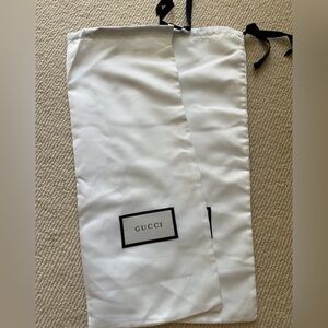 New Gucci Two Satin Dust bags, Storage, Cover.  Medium 16” X 6.5”